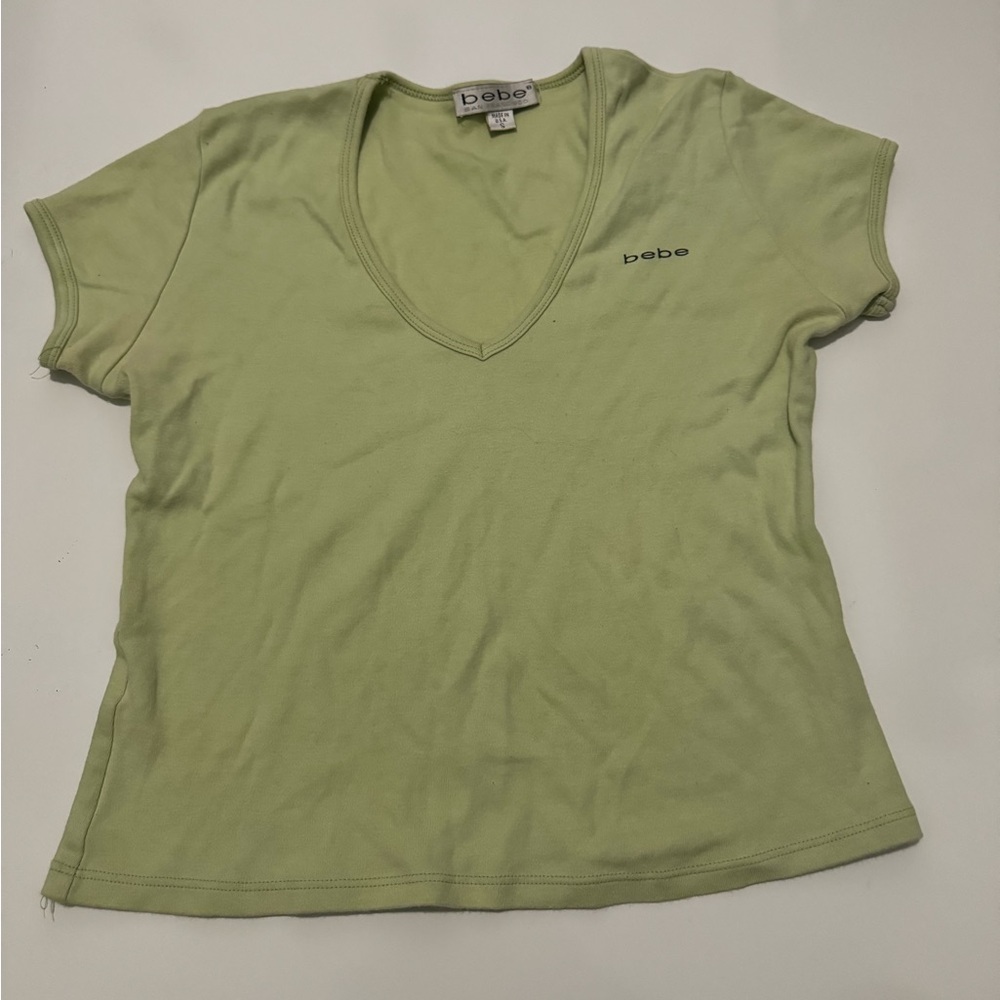 bebe lime green crop top size S